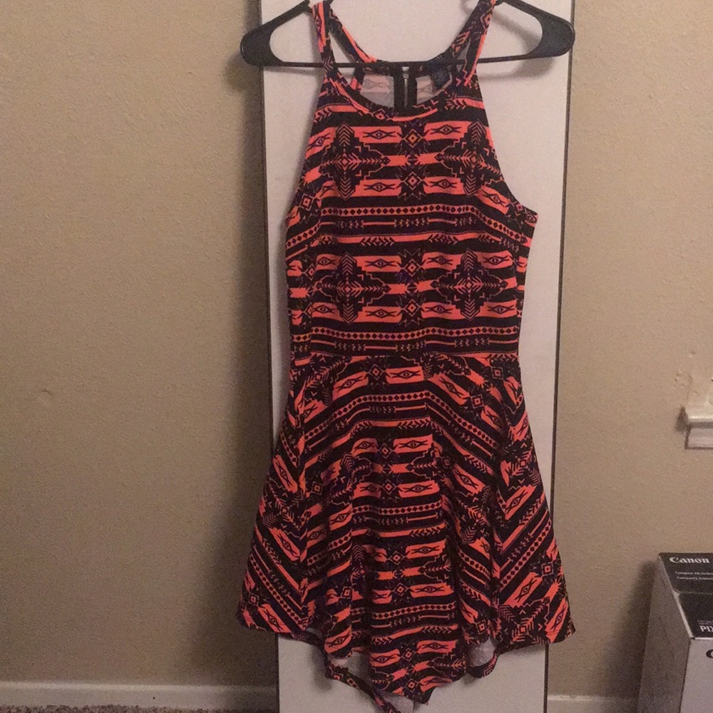 Pink and black dress